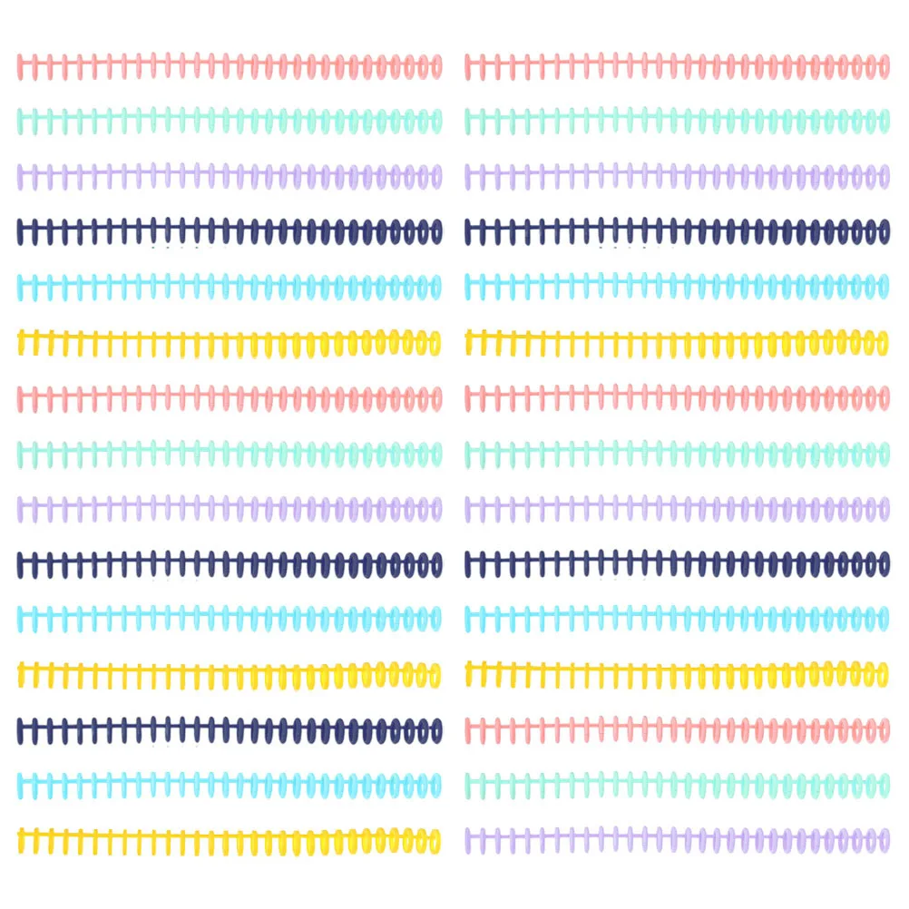 

30pcs Plastic Binding Combs 30-Hole Ring Binder For Notebooks Planners Documents Assorted Colors Loose Leaf Binder Rings Index