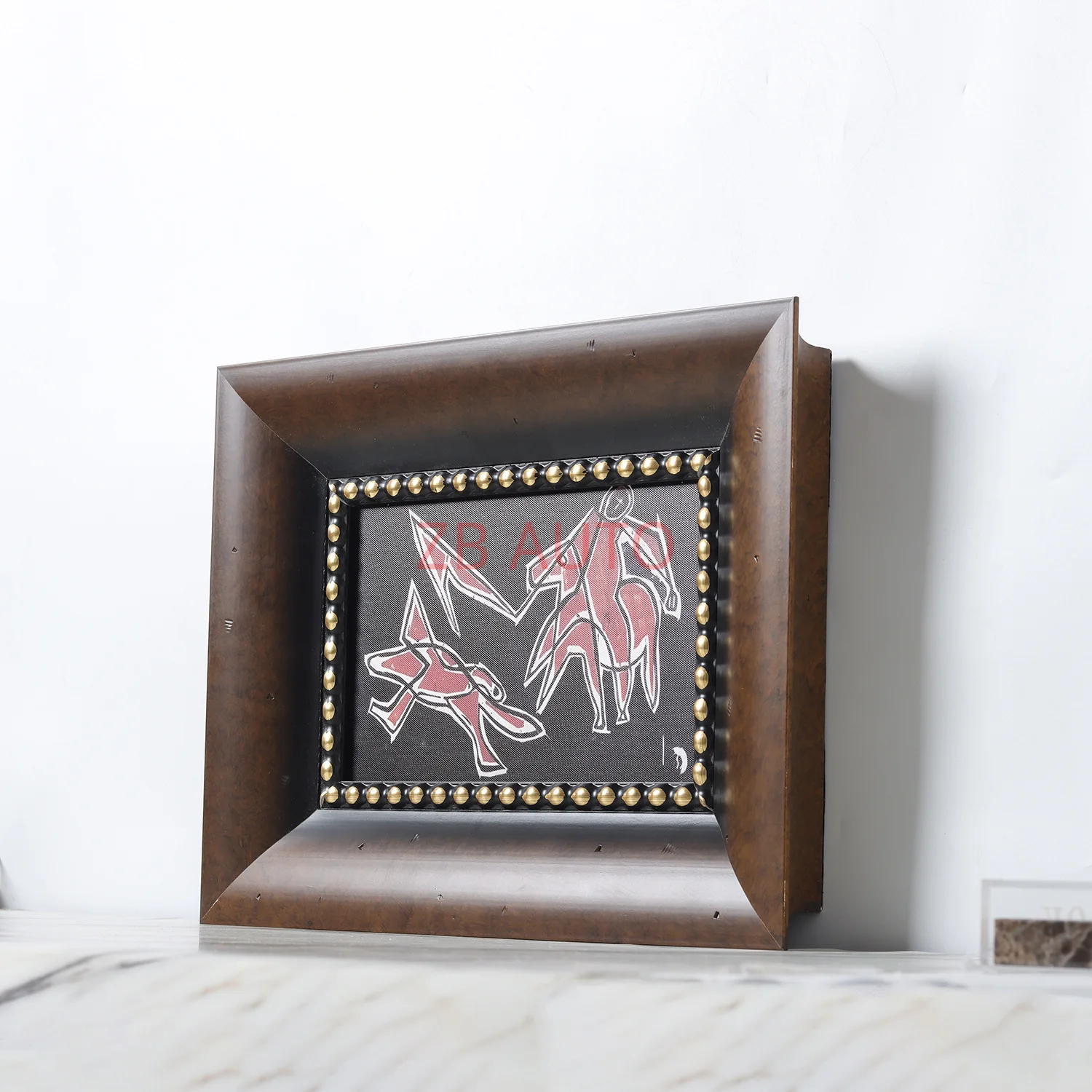 

Modern mid-century style retro light luxury abstract decorative painting hanging painting soft decoration art painting ornaments