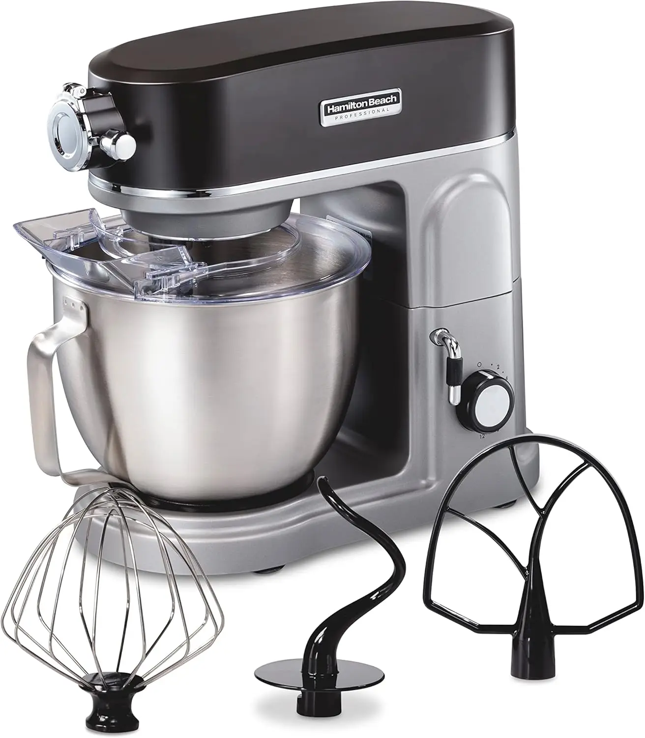 All-Metal Stand Mixer with Specialty Attachment Hub, 5 Quart Bowl, 12 Speeds, Includes Flat Beater,