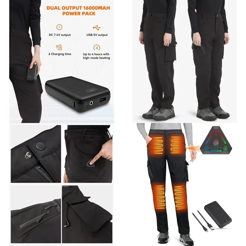 

FERNIDA женские брюки с подогревом и аккумулятором, софтшелл на флисовой подкладке, зимние брюки с электрическим подогревом для пеших прогулок, катания на лыжах