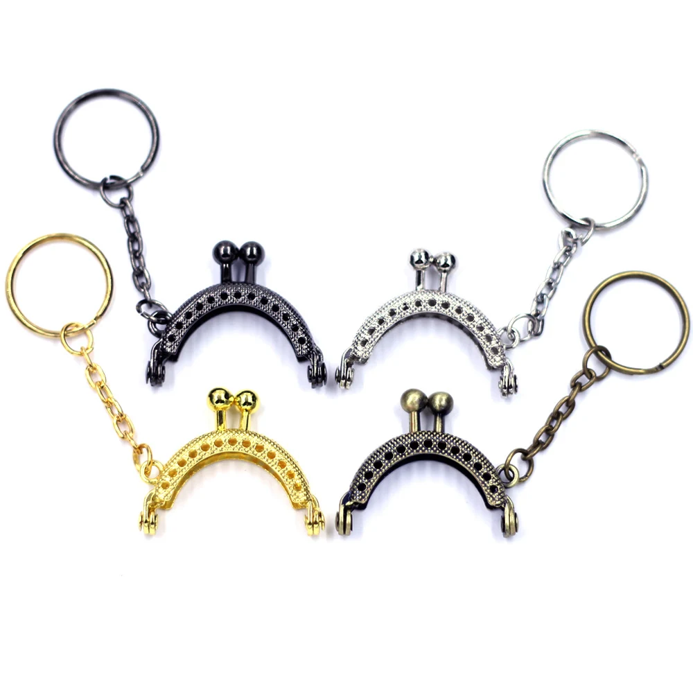 

10Pcs Colors Kiss Clasp Handle Metal Arch Frame Lock With Key Ring DIY Bag Purse Accessories 4cm