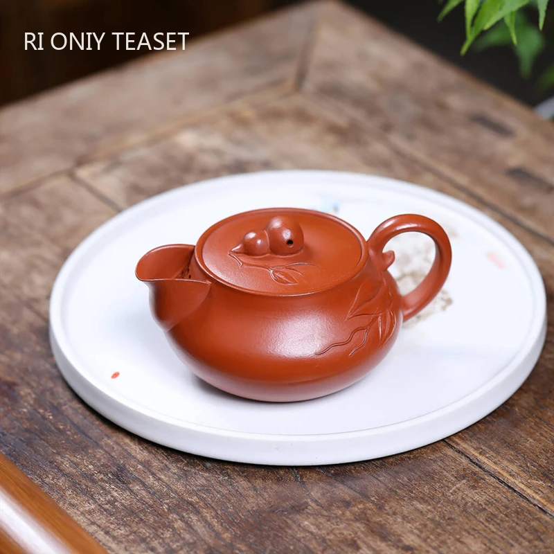 

250ml Yixing Purple Clay Teapots Creative Handmade Gourd Shape Tea Pot Beauty Tea Infuser Kettle Chinese Tradition Zisha Teaware