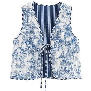 Zevity Female Blumenmusterjacke, weibliche Spitzenweste, schicke Tops, Ärmel, Patchwork, National Style, CT6267 Hauptverkäufe Zevity Casacos - №4