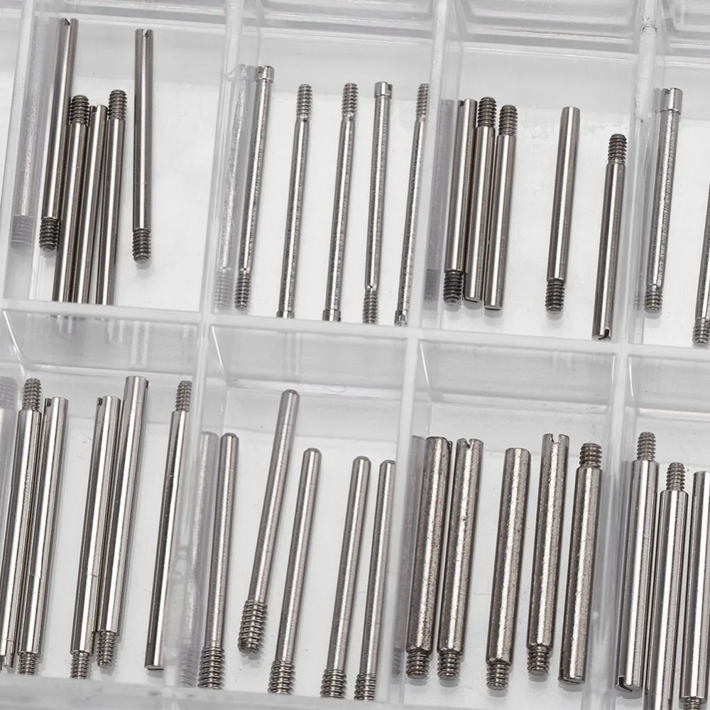 Professional Metal Watch Link Pins Assorted Sizes Silver Color Watch Pins Watch Strap Link Pins Watch Accessory Replacement