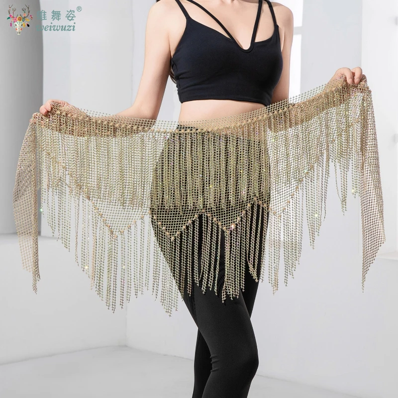 Ceinture de danse du ventre pour femmes, écharpe de hanche à pampilles, accessoires de compétition pour enfants et adultes, ceintures d'entraînement pour filles, enveloppes de diamants AB