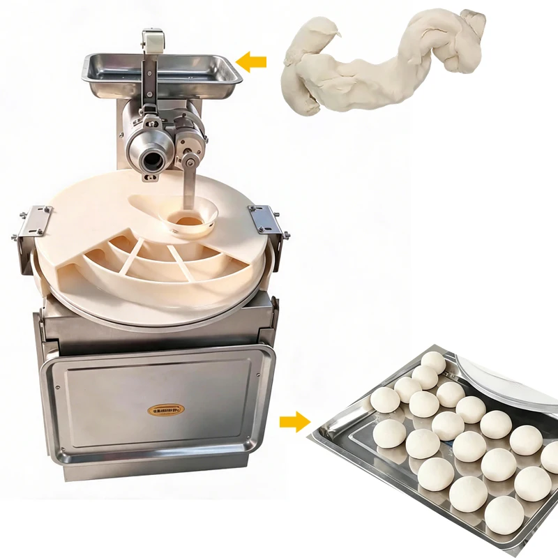 Automatic Fully Automatic Stainless Steel 304 Dough Divider Bakery Bread Rounder Bun Cutting Machine Pizza Bread Hot Dog