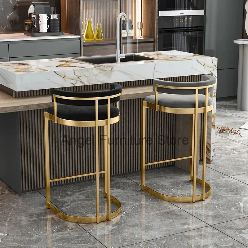 

Black Counter Kitchen Bar Chairs Dining Gold Luxury Make Up Modern Bar Chair Nordic Office Barber Cadeira Bar Furniture