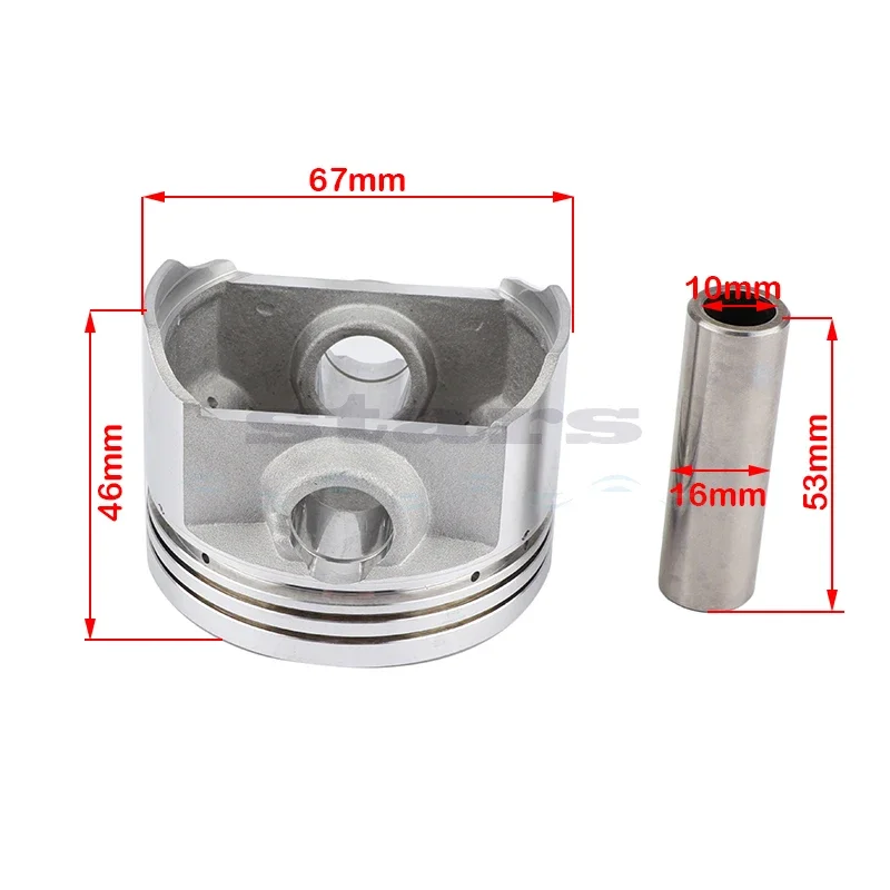 For Zongshen CG250 CG 250 Egine Spare Motorcycle 67mm Piston Pin 16mm Ring 1.2*1.2*2.5mm Set Kit Assembly Parts