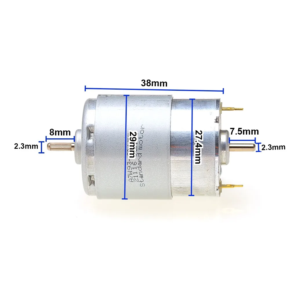 1PCS New Mini 385 Motor DC12V-24V Dual-axis 10500 RPM Precision DC Motor For Copiers and Printers