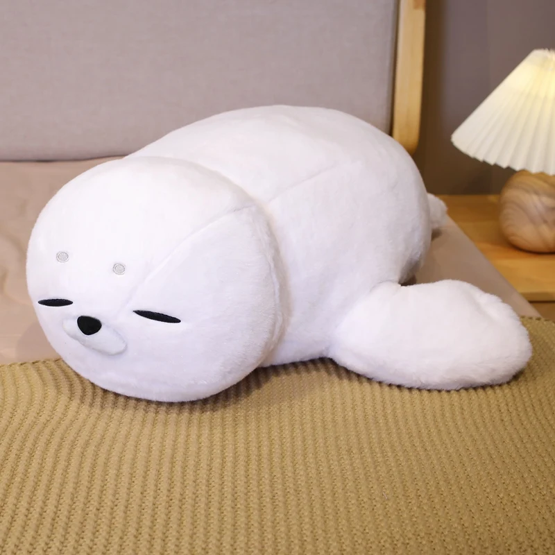 50/60cm Kawaii White Seal Plush Toy Simulation Marine Life Seal Stuffed Soft Pillow Doll Toys Girls Birthday Gift Decor