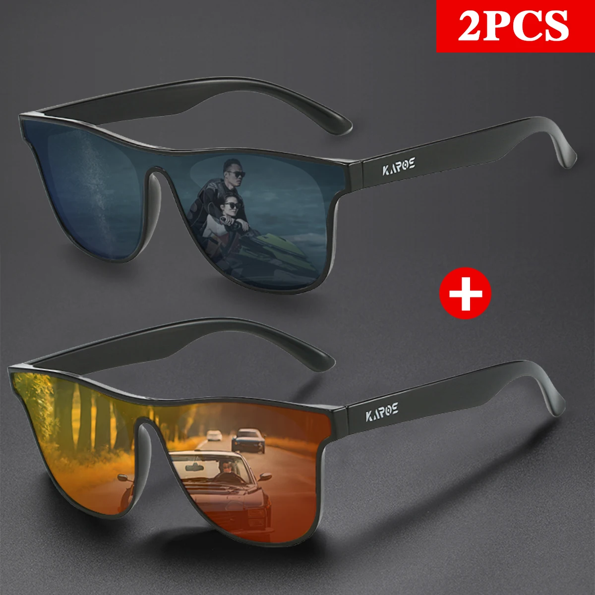 

KAROS 2PCS Fashion Sunglasses For Party Goers And Travelers Adapt From Beach Festivities To City Explorations With Ease