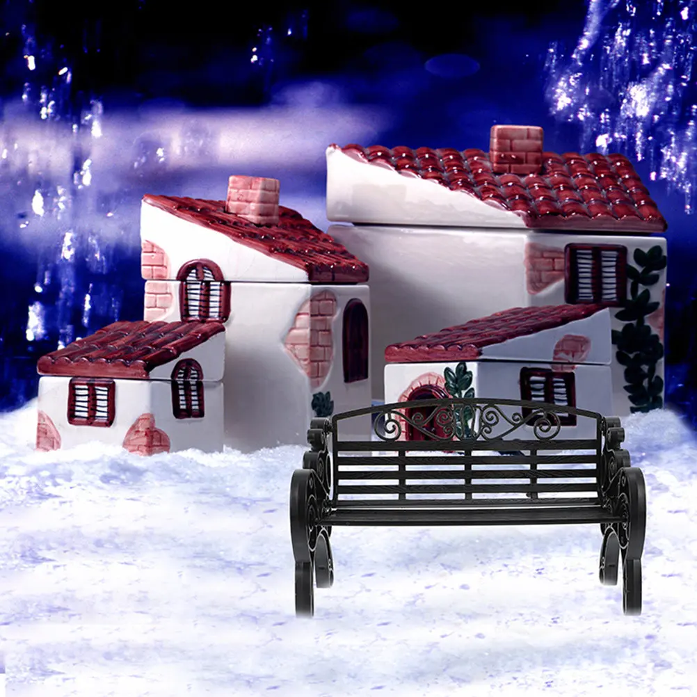 

2Pcs Miniature Bench High Simulation Plastic Bench Seats Arms Dollhouse Decoration Accessory Photography Prop and Creative