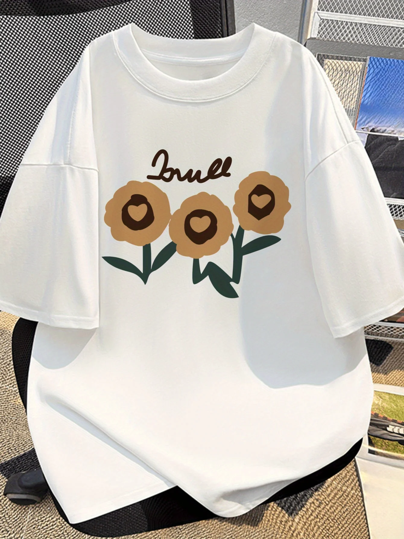 

Abstract Flower Graphic Printing Summer Autumn Winter Cotton Casual Comfortable Men's and Women's T-Shirts Short Sleeves Outdoor