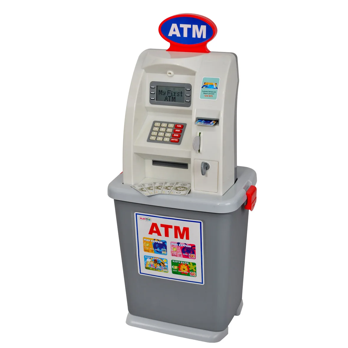 81cm High Quality Children\'s Bank ATM cash machine deposit machine toy play house toys for kids Birthday Christmas Gift