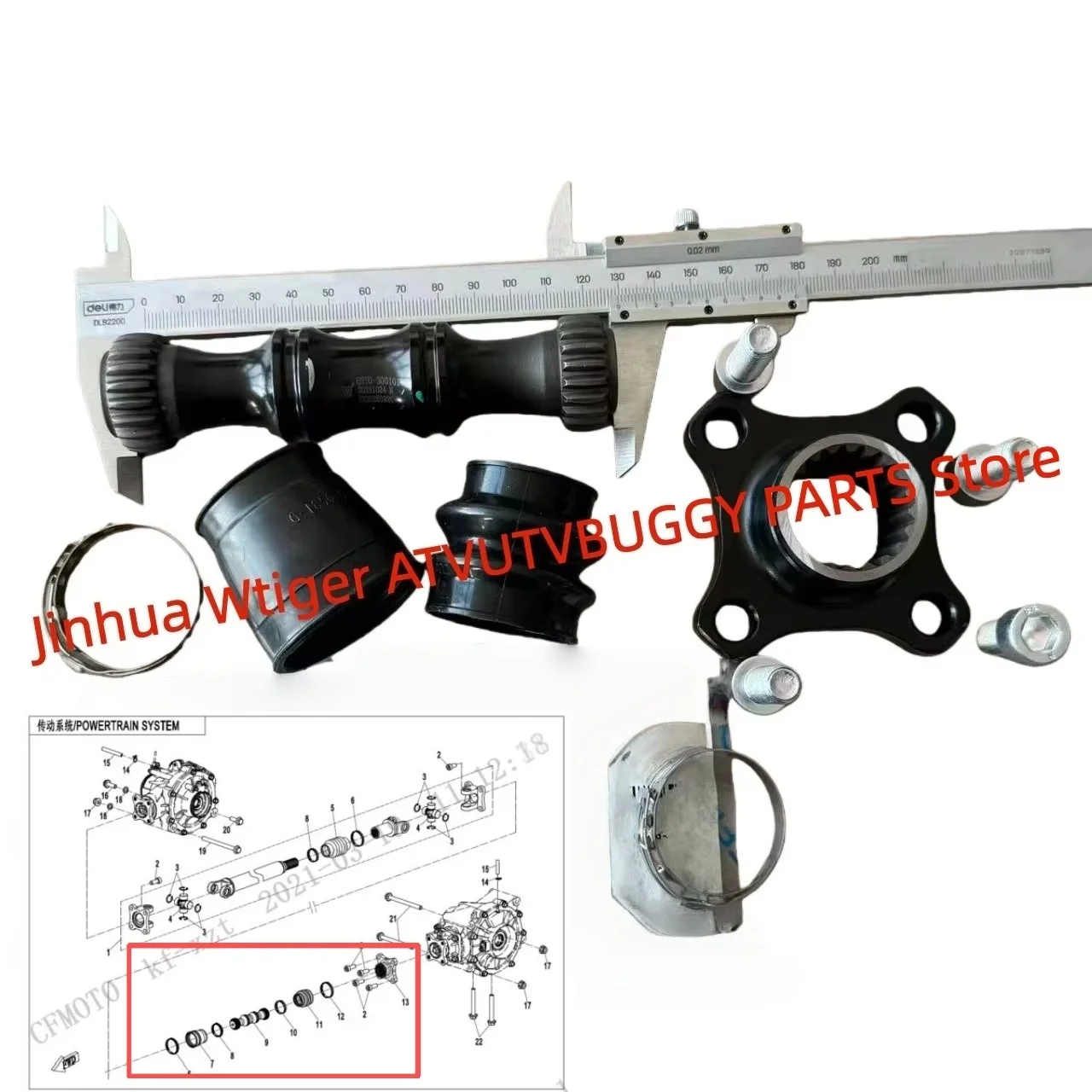 ORIGINAL Rear Drive Shaft Kit 5BY0-300101 9CR6-300206-10000 9CR6-300202 9GQ0-290102For CF 800 UTV 9501000 SSV ZFORCE Z10