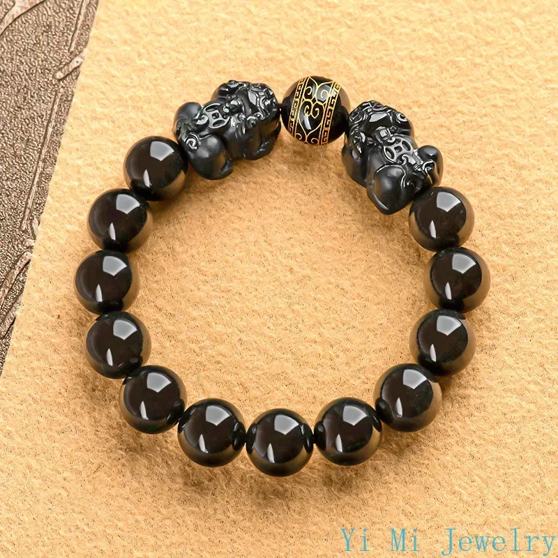 New Burmese Jade PixiuBracelets Jadeite Luxury Man Carved Bangle Women Jewelry Gift Designer Certificate Vintage Black Natural