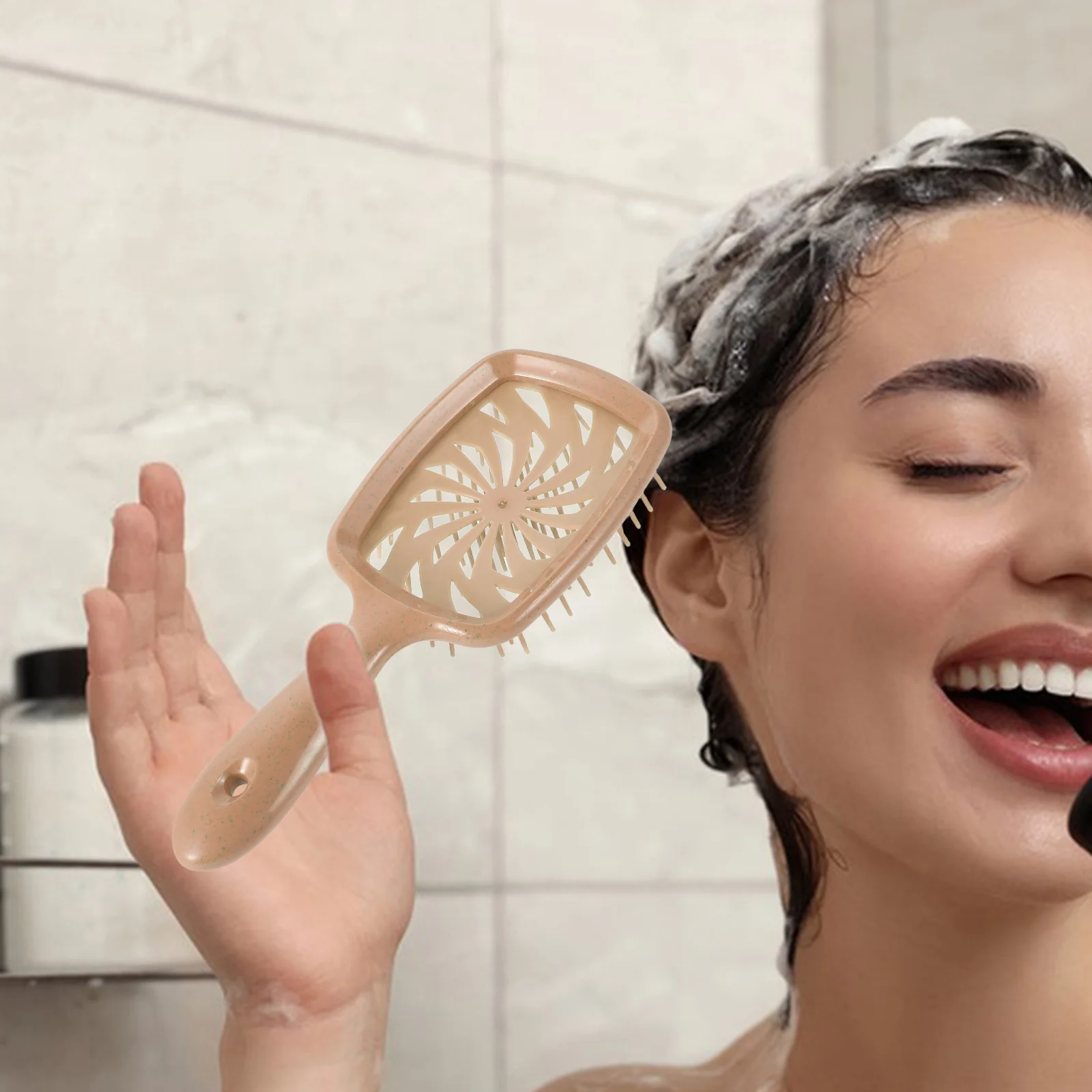 

Portable Hair Brush For Women Hollow Out Textured Styling Comb Wet Dry Anti Static Scalp Massage Detangling Tool Combs For