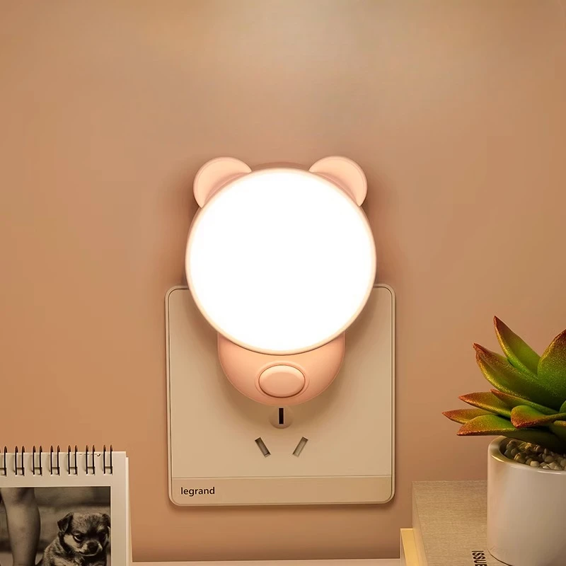 Plastic Small Night Lights Energy-saving Plug-in Baby Feeding Child Eye Protection Sleeping Sconces Accompanying Bedroom Lights
