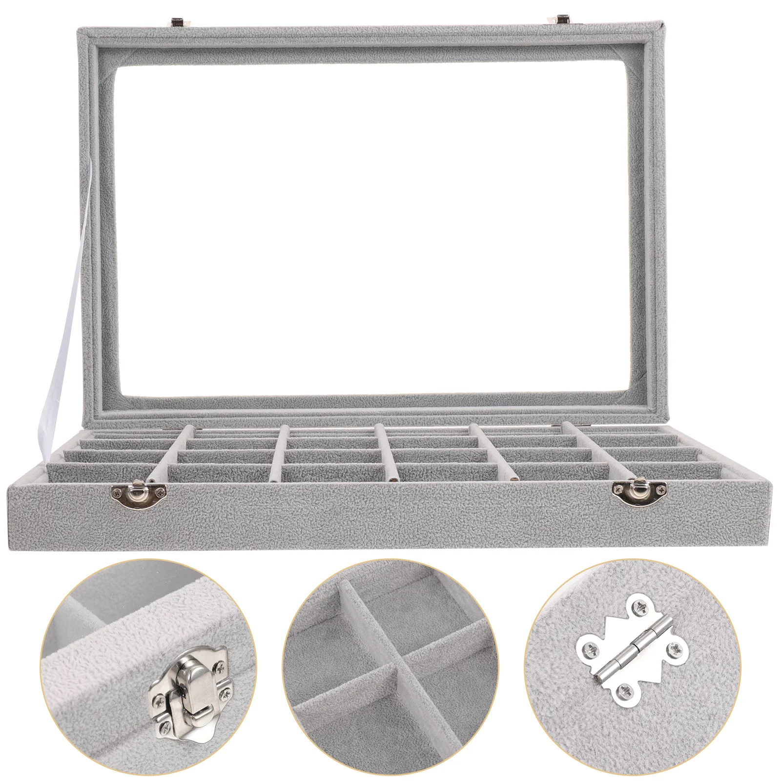 

Jewelry Box Portable Space Saving Detachable Divider Jewelry Organizer Case for Earrings Necklaces Bracelets Travel Storage