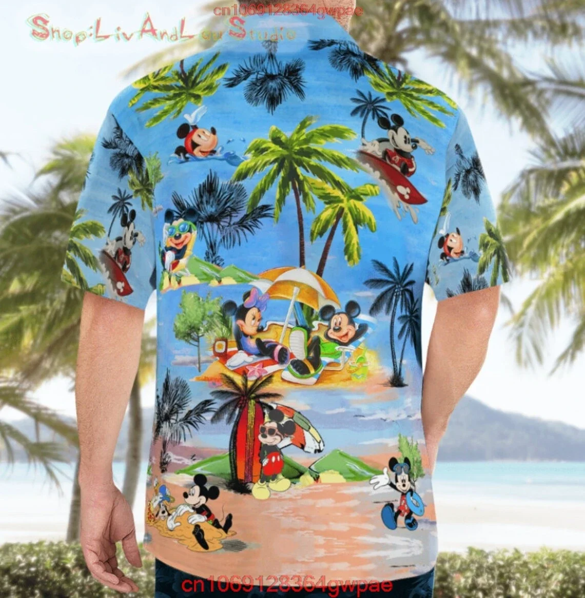 Surfing Mickey Mouse Minnie Camisas hawaianas Disney Camisas hawaianas con botones Camisas de viaje de Disney Camisas de playa de Mickey Mouse