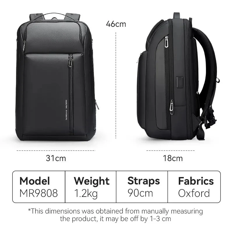 Mark Ryden Travel Backpack Men\'s Shoulder Laptop Bag Multifunctional Large Capacity Business Backpack with USB Charging Port