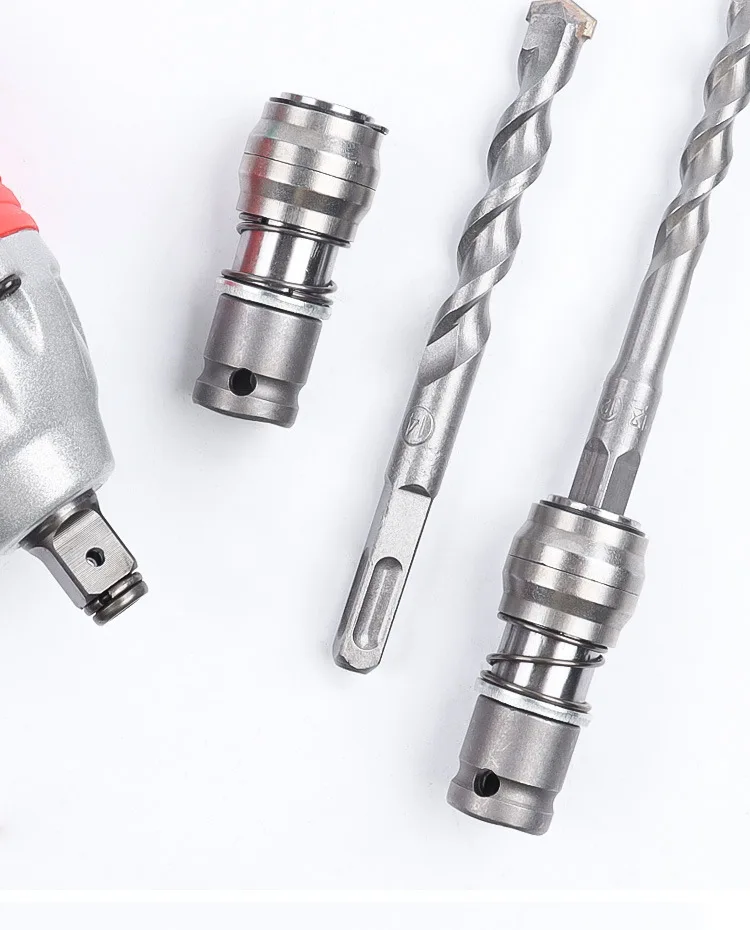 Electric wrench adapter round handle two-groove square handle four-pit percussion drill modified joint drilling Wall Drilling