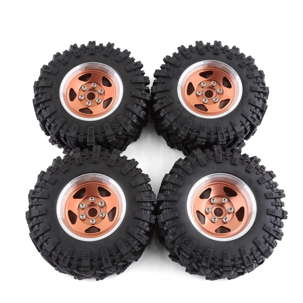 

【1.9inch Metal Tire Rim Set】98Mm Anti-Skid Tires, 4-Piece Set, Specially Designed for 1/10 Climbing Cars, Suitable for Trx4/Scx10/Rc4Wd/D90/D110/Mst and Other Models