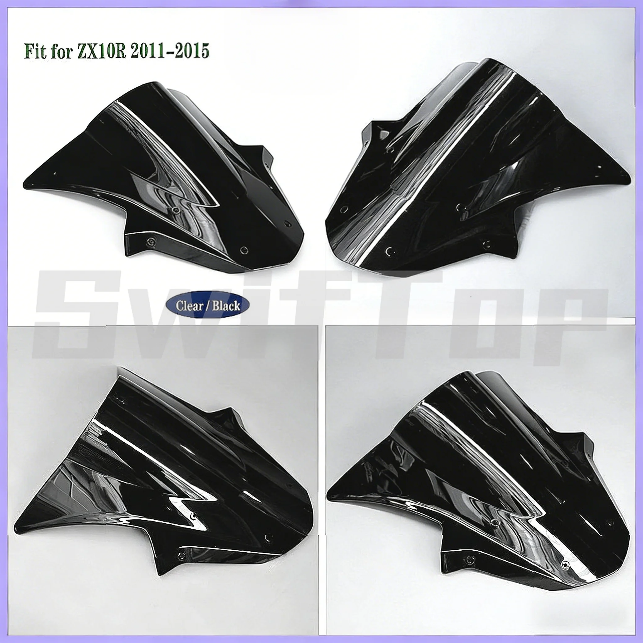 

Motorcycle Accessories Windshield Windscreen Fit for Kawasaki Ninja 2011 - 2015 ZX10R ZX-10R Double Bubble ZX 10R 2012 2013 2014