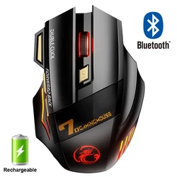 Souris sans fil aste Bluetooth Gamer, souris ergonomique avec rétroéclairage RVB, souris silencieuse pour ordinateur portable, PC