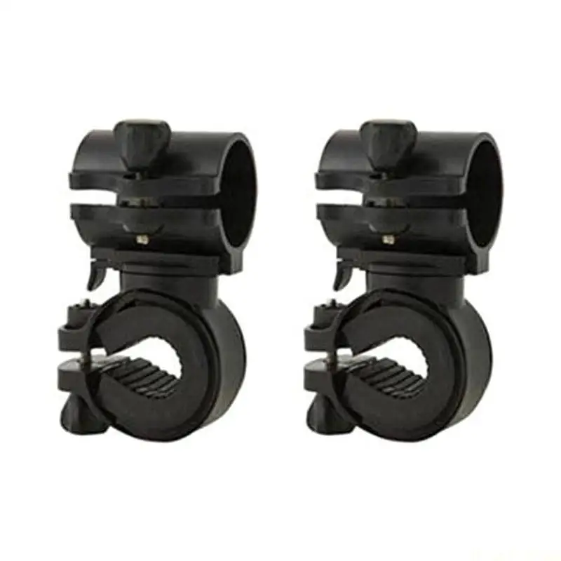 M5TC 2Pcs Cycling Flashlight Front Lamp Mount Holder Torches Clip 360 Degree Rotating Bicycles Light Holder Cycling Accessory