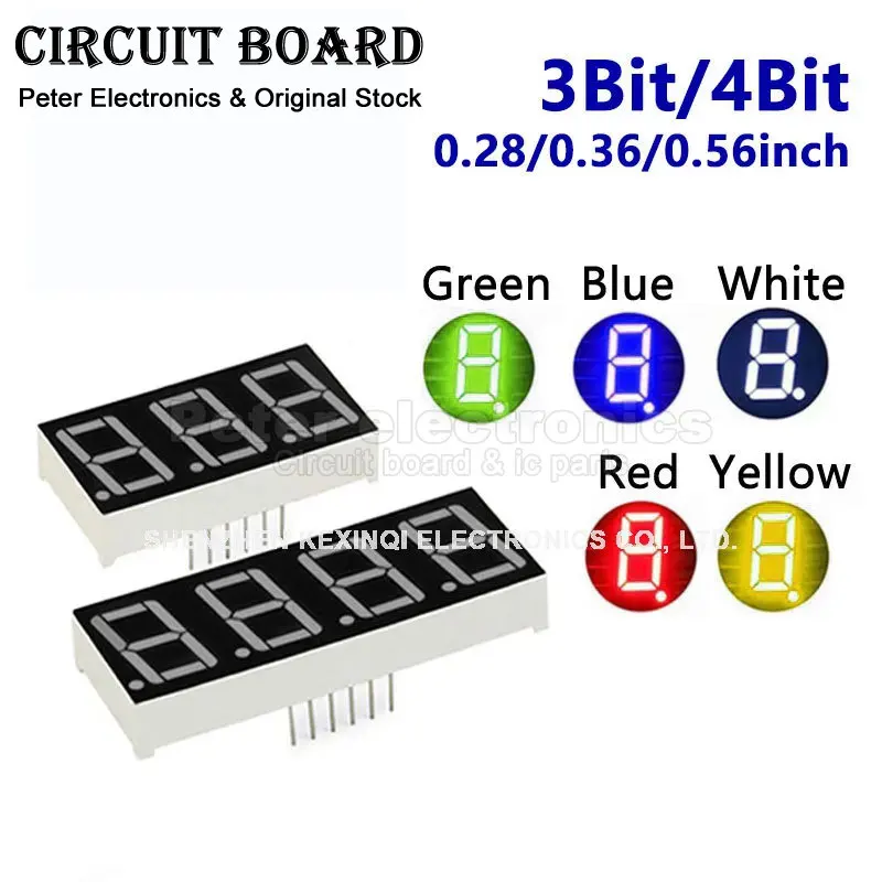 10pcs White LED Digits Display 0.28inch 0.36inch 0.56inch 3bit 4Bit Cathode Anode 8 Figure Display Light LED Digital Tube