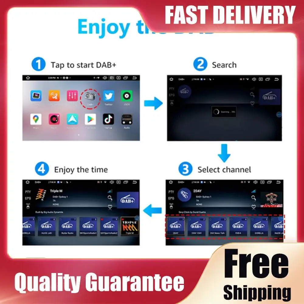 DAB+ Receiver USB Interface Car DAB+ Digital Radio Box DAB+ Box Radio Receiver Adapter for Android 5.1 and Above Car Radio
