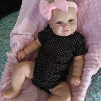 60CM Reborn Baby Doll Toddler Real Soft Cloth Body Vinyl Doll Maddie with Hand-Drawing Hair High Quality Handmade Reborn Doll