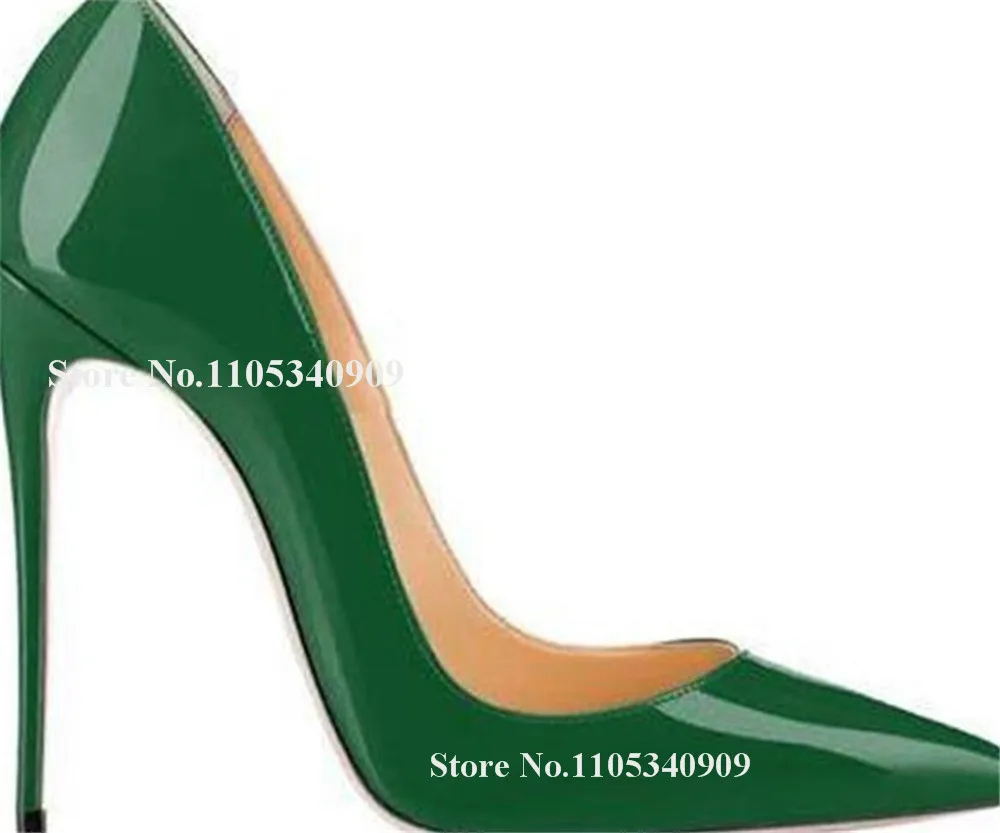 Bondarenko Sexy Shallow 12cm Stiletto Heel Dance Shoes Pointed Toe Grey Red Blue Purple Patent Leather Thin Heel Wedding Heels