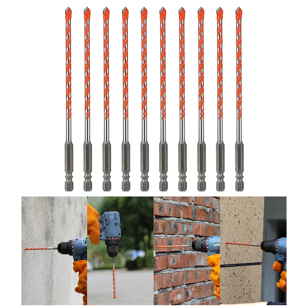 Strumenti di perforazione Set di trapani in metallo duro Set da 10 pezzi Durata eccezionale Capacità di perforazione del martello Progetti di costruzione