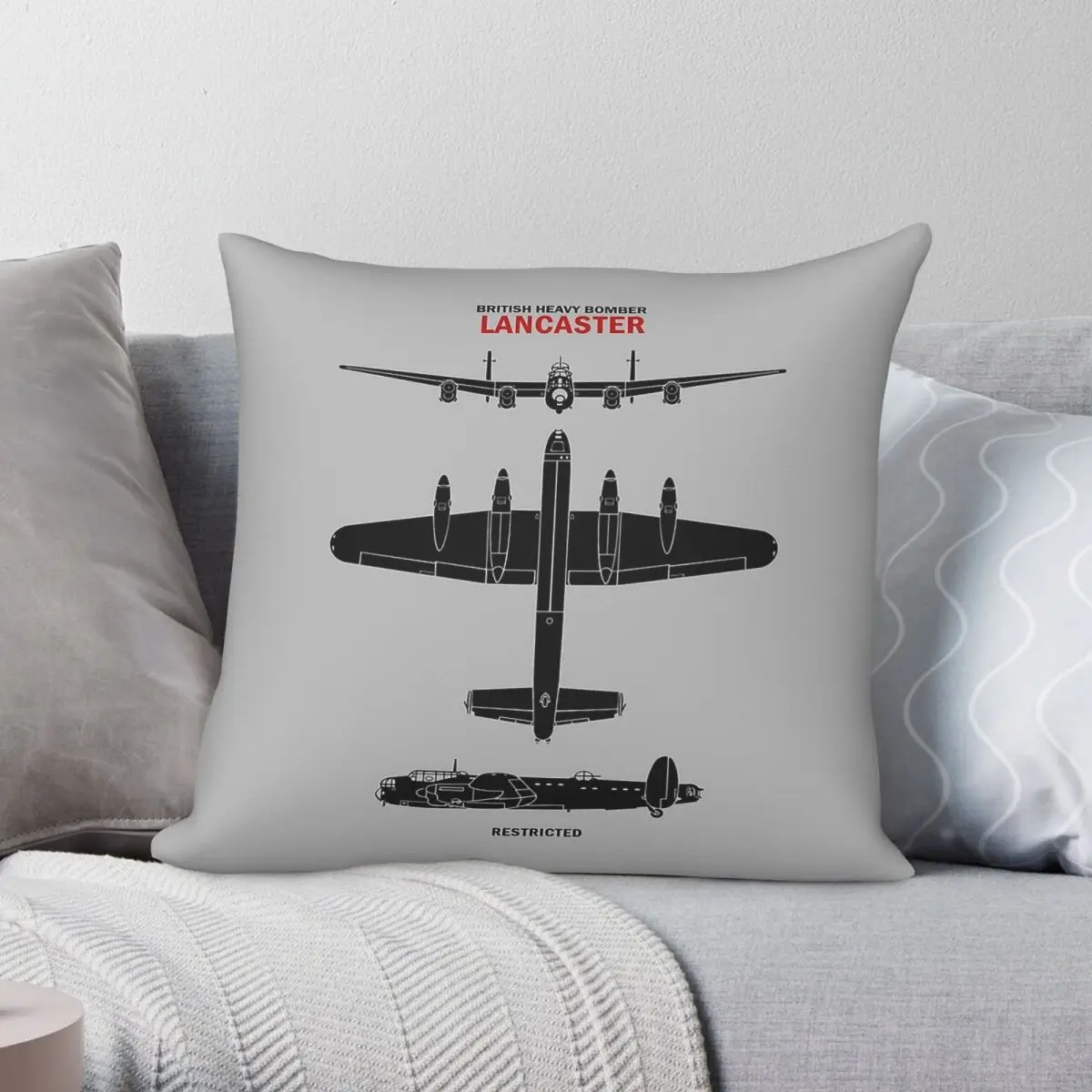 Lancaster Bomber Identification Chart Square Pillowcase Polyester Linen Velvet Creative Throw Pillow Case Sofa Seater Cushion