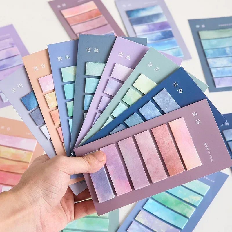 120 แผ่น Morandi Gradient สี Sticky Note Kawaii โพสต์ Sticky Notes น่ารัก Index MeMO Pad บุ๊คมาร์คสติกเกอร์กระดาษ