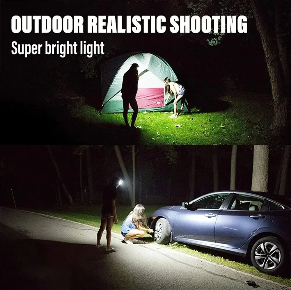 Multifunctional COB LED Sensor Headlamp Built-in Battery USB Rechargeable Fishing Headlight Outdoor Camping Emergency Head Lamp