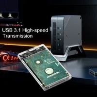 3.0/3.1 HDD Enclosure 2.5inch SATA SSD Hard Drive Case with 5Gbps Transfer Speed and Transparent Design Mobile External Housing 2