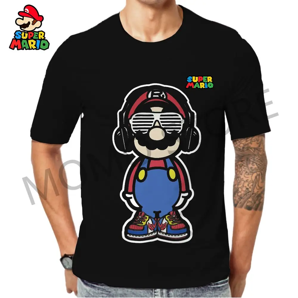 

Men's T Shirt 110-6XL 2024 Summer Kid's T-shirt Mario Street Wear Children's Y2k Clothes Tops Quick Dry Anime Adventure Louis