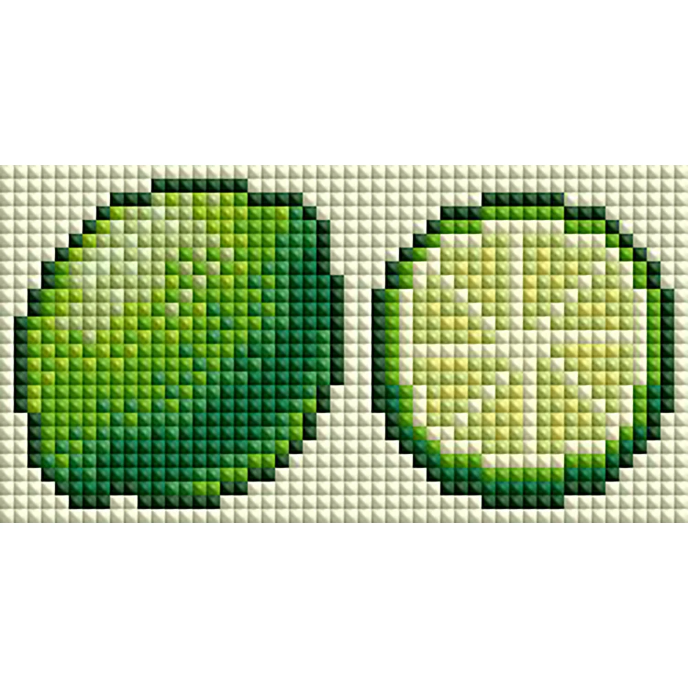 Minigem®: Lime Duo 5' X 3' 5D DIY Resin Square Diamond Painting Kit - Zesty Citrus-Themed Mosaic for Home Decor & Gifts
