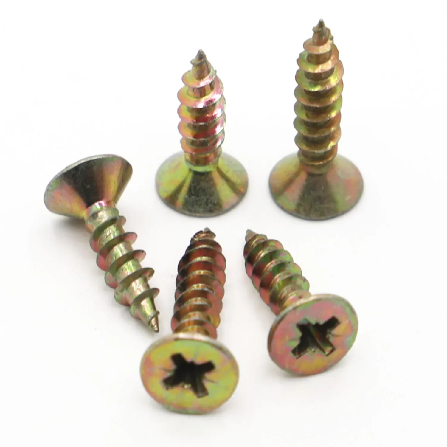10-50pcs M3.5 M4 M5 Zinc Cross Recessed Countersunk Fiberboard Chipboard Screws Coated Flat Head Self Tapping Wood Screw