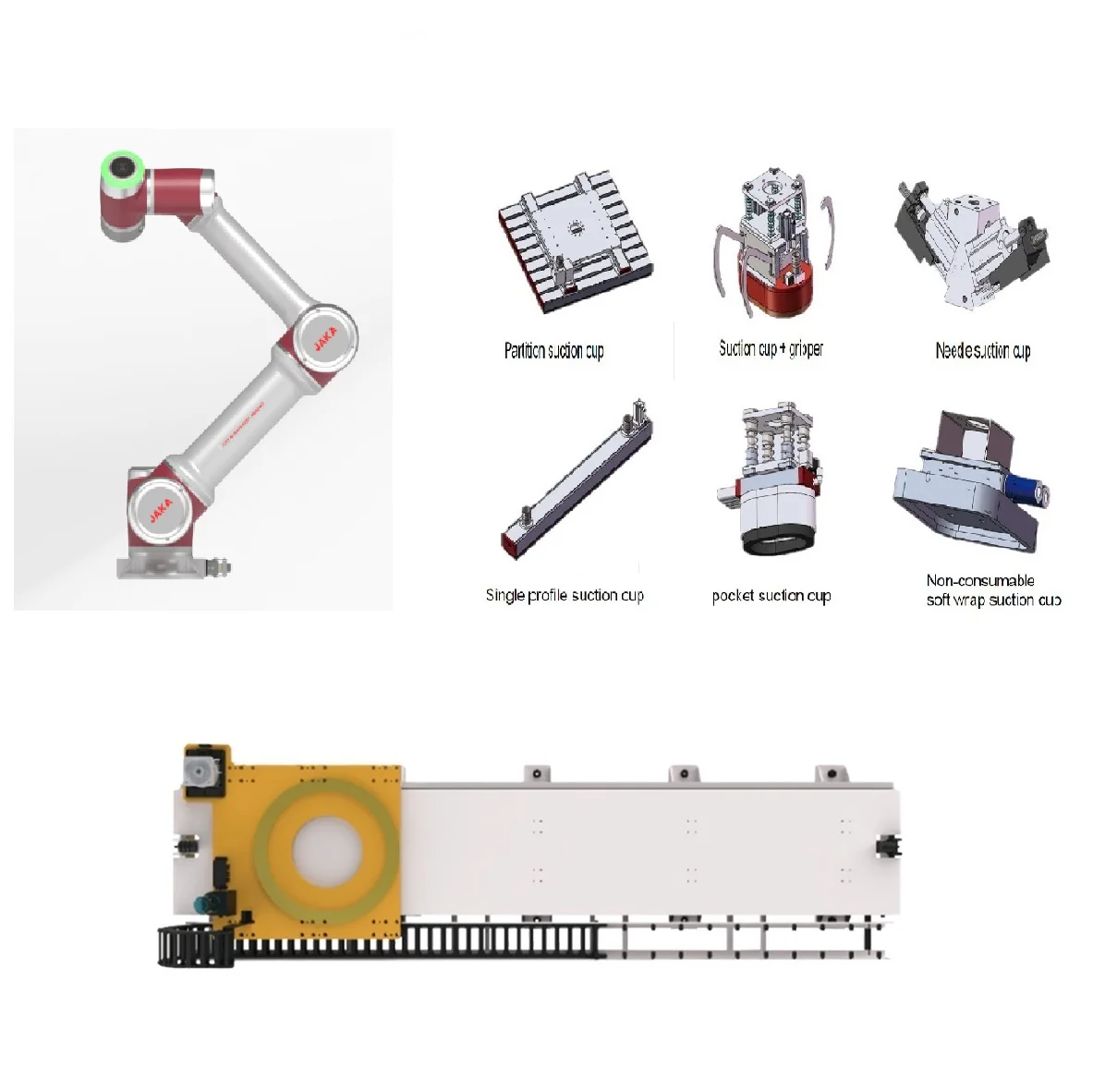 Jaka Zu5 cobot with CNGBS gripper and robot track