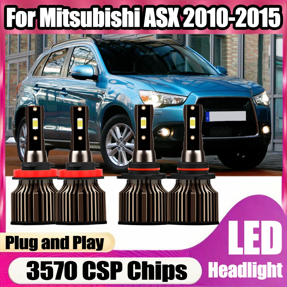 

2 шт. 40000 лм 240 Вт Светодиодные фары-турбо с ближним и дальним светом 6500K белые для Mitsubishi ASX 2010-2015