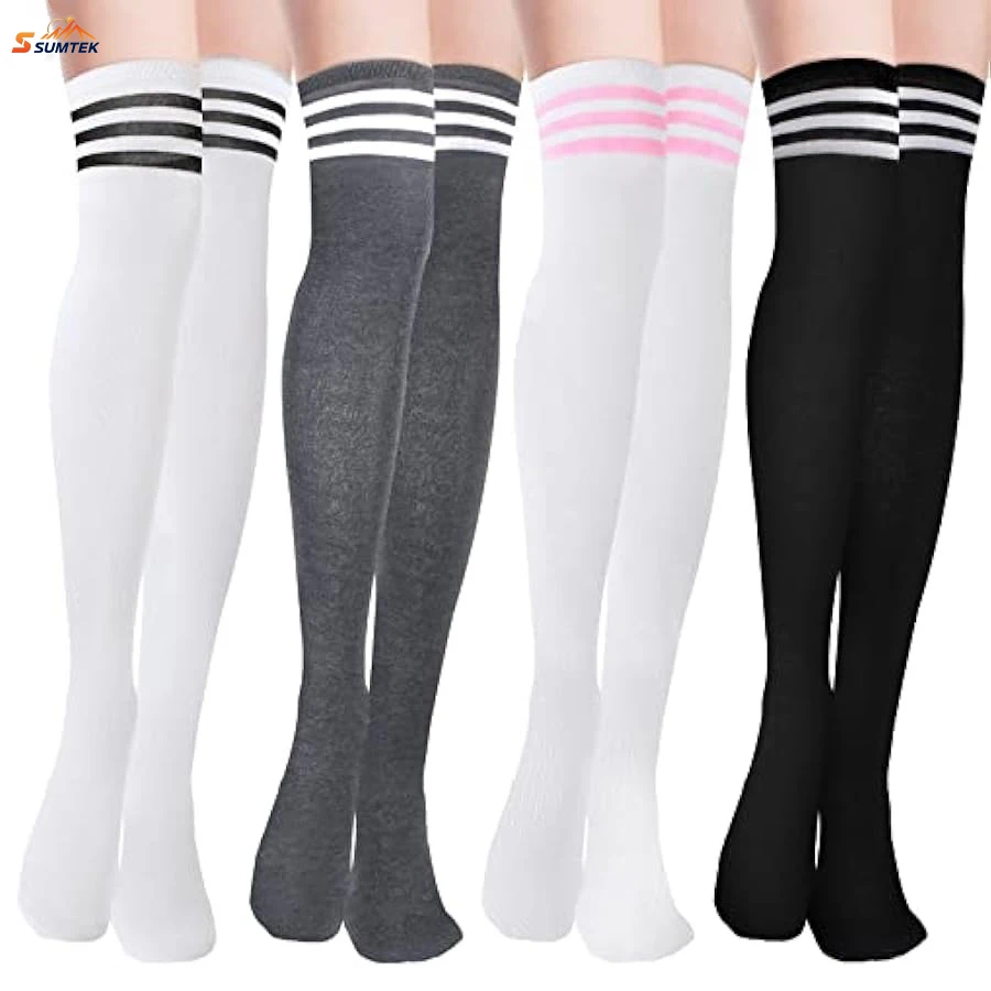 

1 пара гольфов в полоску для женщин, гетры для повседневной носки, теплые высокие носки для косплея