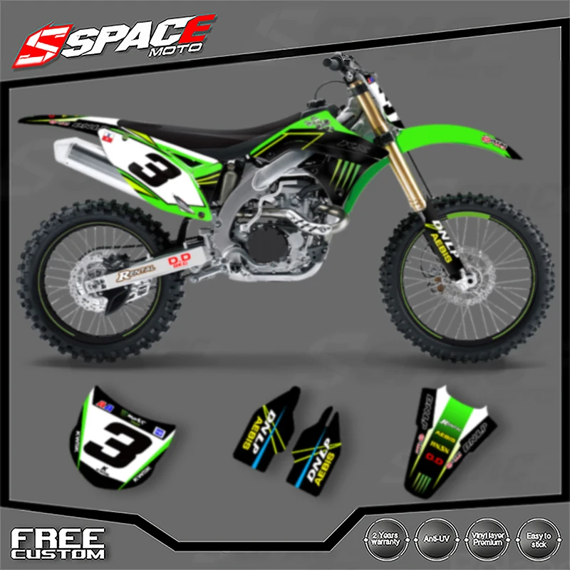 

SPACE мотоциклетные графические наклейки для KAWASAKI KXF250 2009 2010 2011 2012, наклейки, наборы наклеек 002