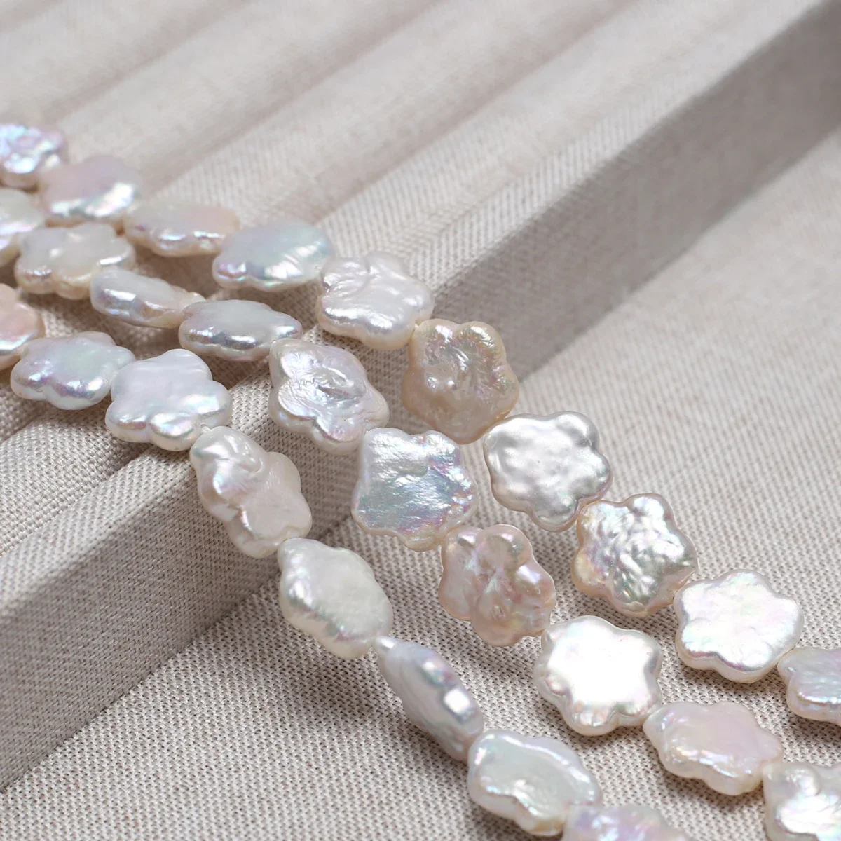

12x12mm 5A Natural Freshwater White Baroque Plum Blossom Pearl Bead Jewelry Make DIY Necklace Bracelet Accessories Wedding Gift