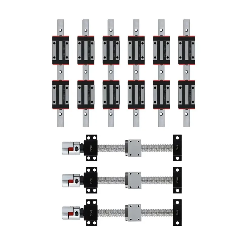 20 مللي متر HGH20-400/1500/2500 مللي متر مجموعة راي الخطية + SFU1605-450/1550/2550 الكرة المسمار + 1605 NUT HOSING + hgh20ca + bkbf12 + مقرنة لمجموعة التصنيع باستخدام الحاسب الآلي