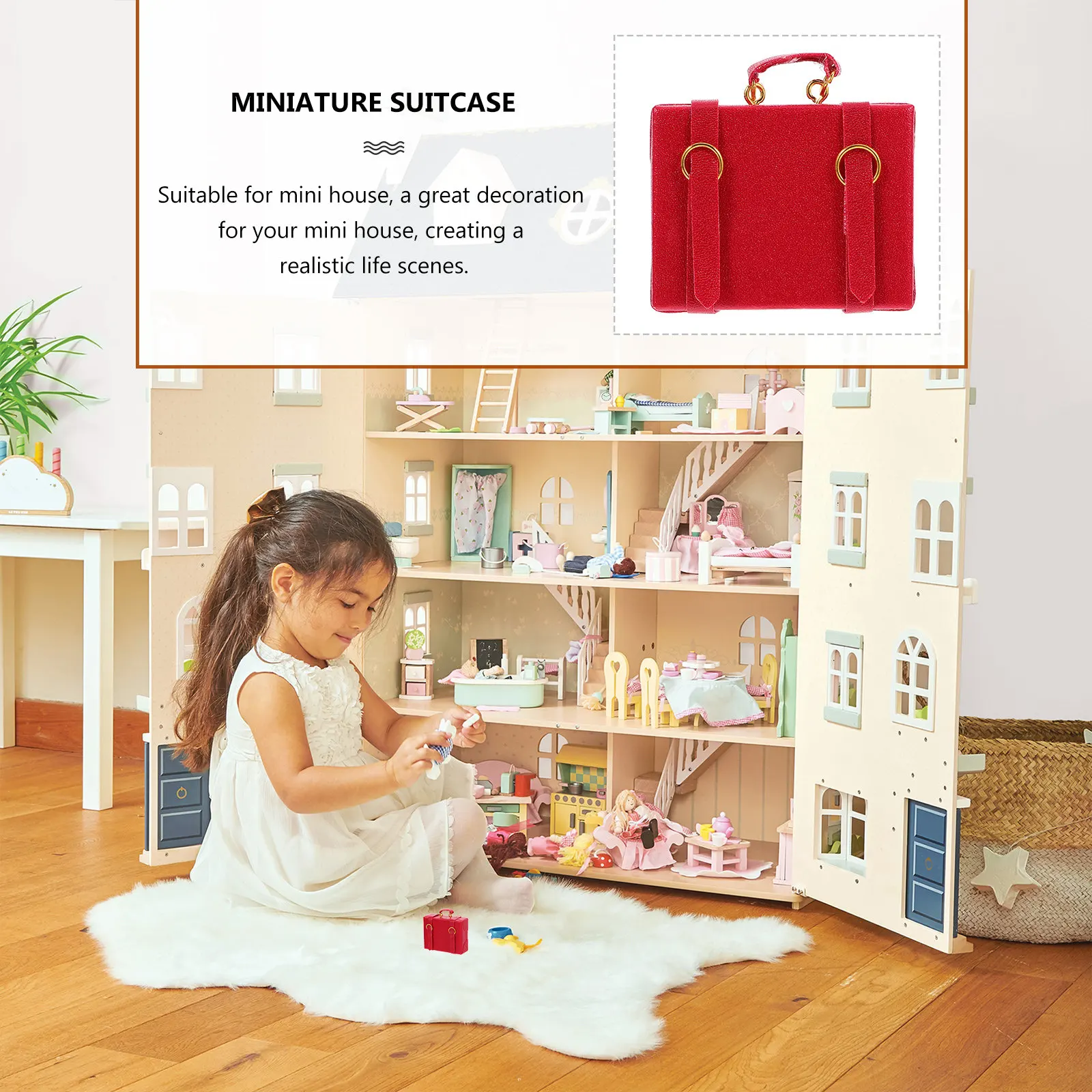 

Miniature Suitcase Mini House Suitcase Compact Size Realistic Travel Luggage Case Mini Room Decor Miniature House Accessory
