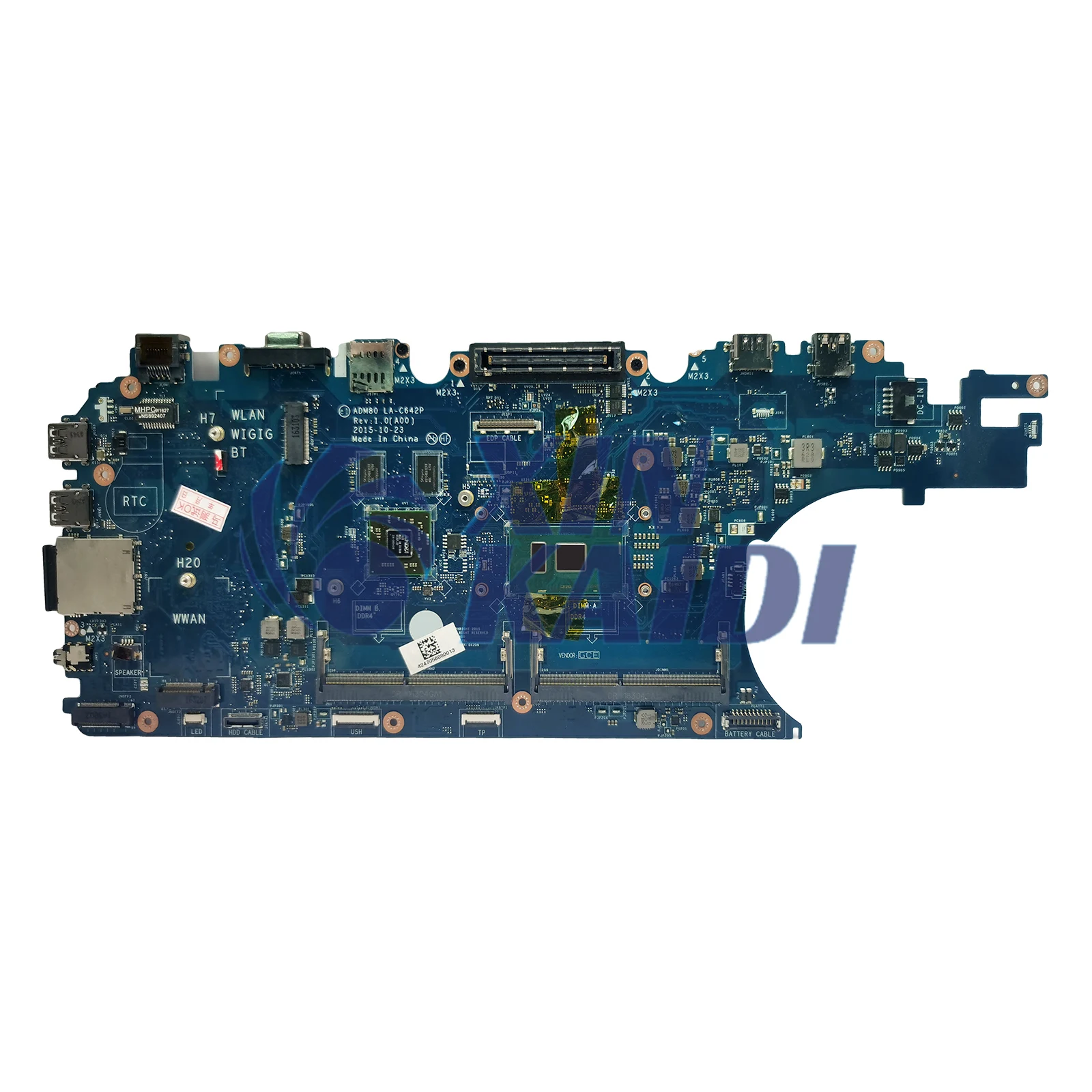 Placa base para ordenador portátil LA-C642P para Dell Latitude E5570 0GVKV9 0WK23X 0J1PDD placa base 216-0864018 con I7-6600U I5-6300U V2G